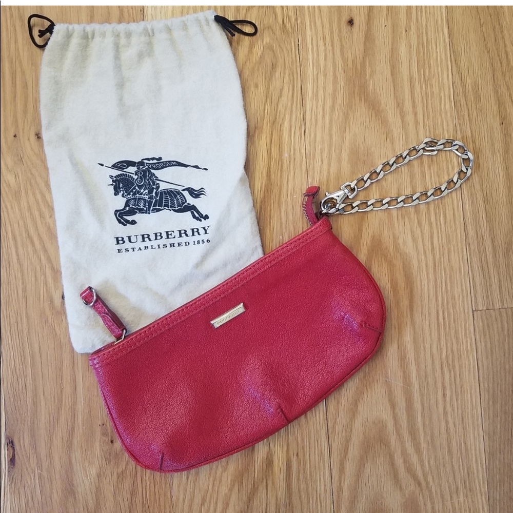 **SOLD**Burberry Clara Red Clutch Wristlet